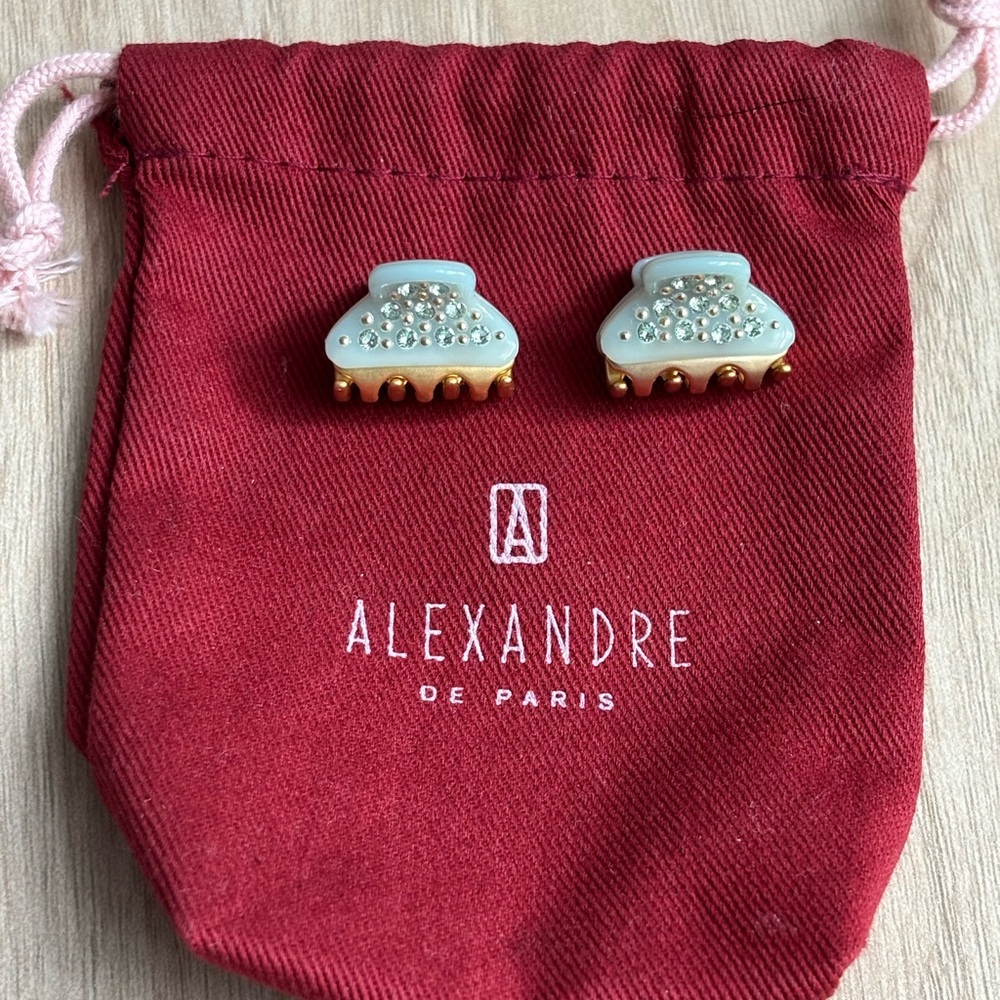 Alexandre de Paris Mini Hair clips with Swarovski crystals, set of 2